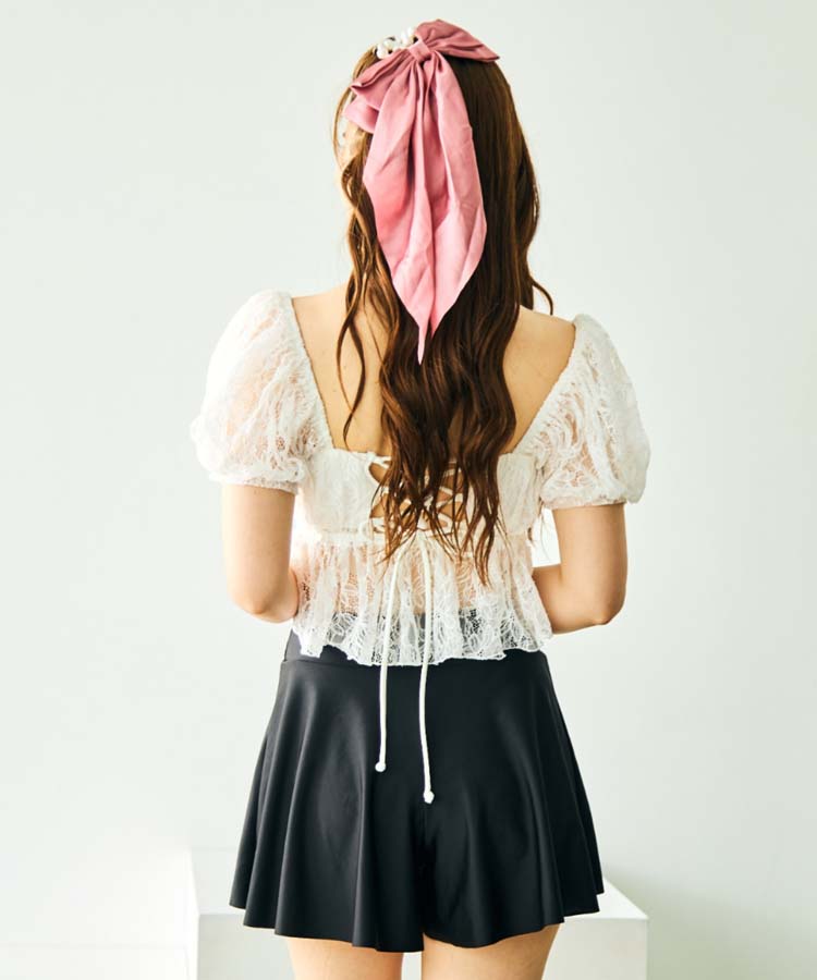 4F【San-ai resort northely】パフスリーブ3点セット水着♡