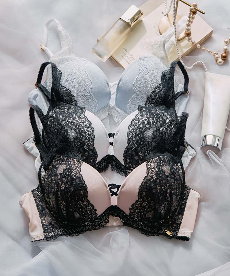 4F【San-ai resort northerly】northerly bra フィットシリーズ 楽盛りフィット】 楽盛りフェミニンクロスコード ブラジャー