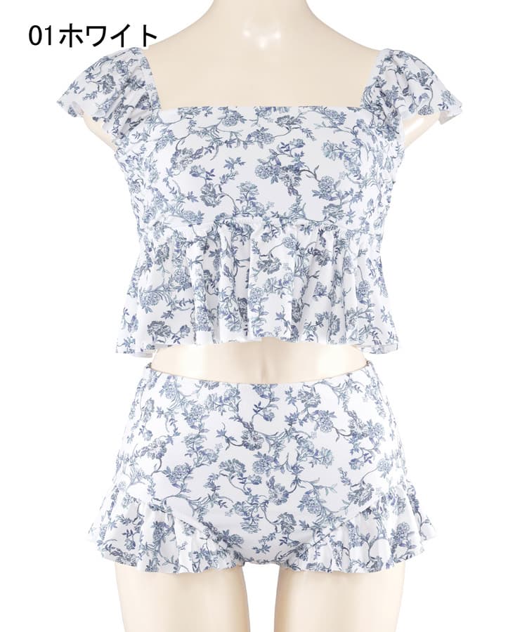 4F【San-ai Resort northerly】フリルビスチェノンワイヤービキニ👙
